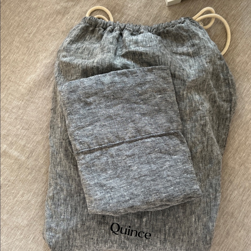 Quince Heather Gray Cotton Sheet Set - Picture 4 of 7